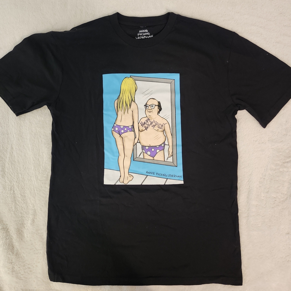 Black Graphic T-Shirt with Cartoon Print